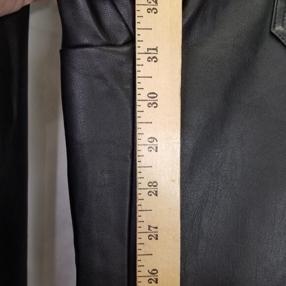 Maeve Colette Pants Women's Sz 0 Black Faux Leather Wide Leg Anthropologie 28x31 - Picture 16 of 16